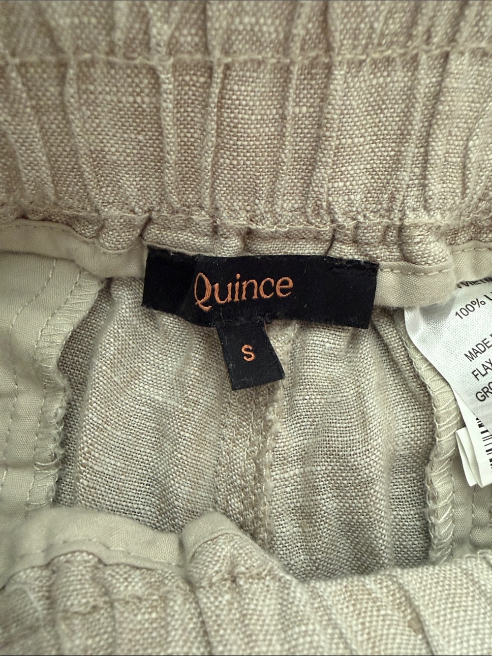 Quince Women's 100% Linen pants in Beige - Picture 3 of 4